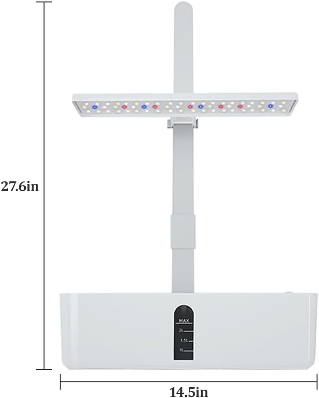 YUEWO 9 Pods Hydroponics Growing System Hydro Indoor Herb Garden Up to 27.5'' Plant Germination Kit with Pump System Grow Light for Kitchen Home Countertop Gardening