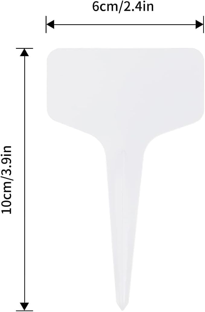 KINGLAKE 100 Pcs 6 x10cm Plastic Plant T-Type Tags Nursery Garden Labels