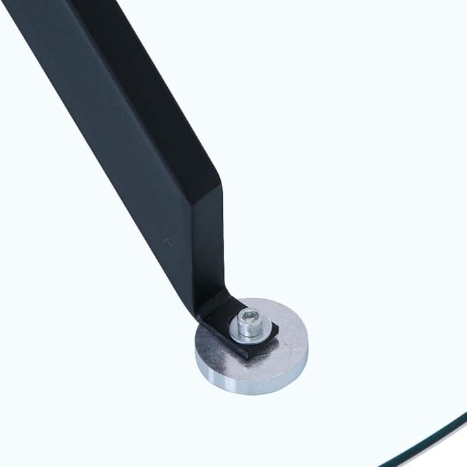 Round Tempered Glass Dining Table for 2-4 with Metal Legs, 35.5 in Modern Small Kitchen Table for Kitchen Dining Room (Black)