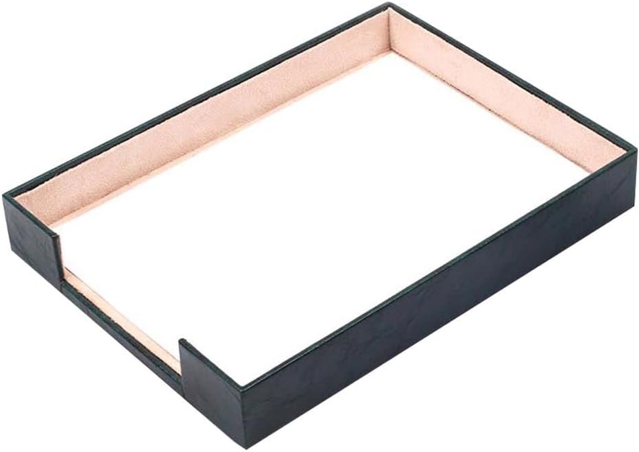 MOOGCO Leather Document Tray - Desk Organizer-Office Accessories - Desk Accessories-Office Supplies - Office Organizer - Office Gifts (GREEN)