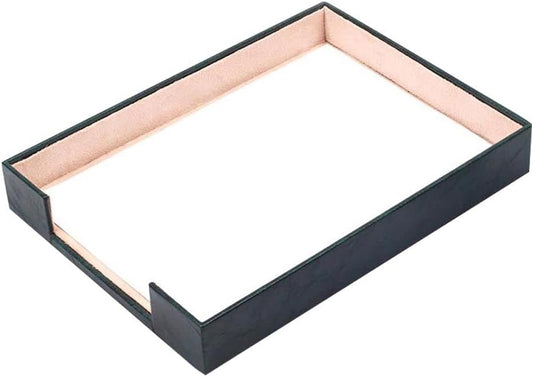 MOOGCO Leather Document Tray - Desk Organizer-Office Accessories - Desk Accessories-Office Supplies - Office Organizer - Office Gifts (GREEN)
