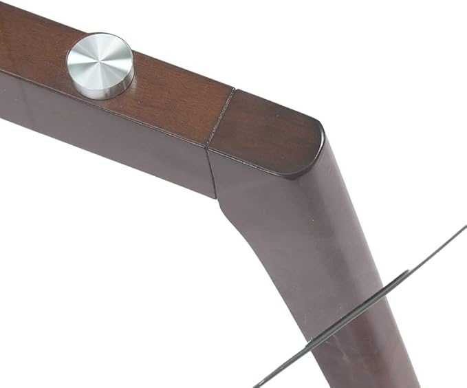 Round Tempered Glass End Table, Round Mid Century Coffee Table, Minimalist Small Coffee Table for Small Spaces Living Room Office, with Triskele Walnut Wood Legs (23.6" D x 17.7" H)