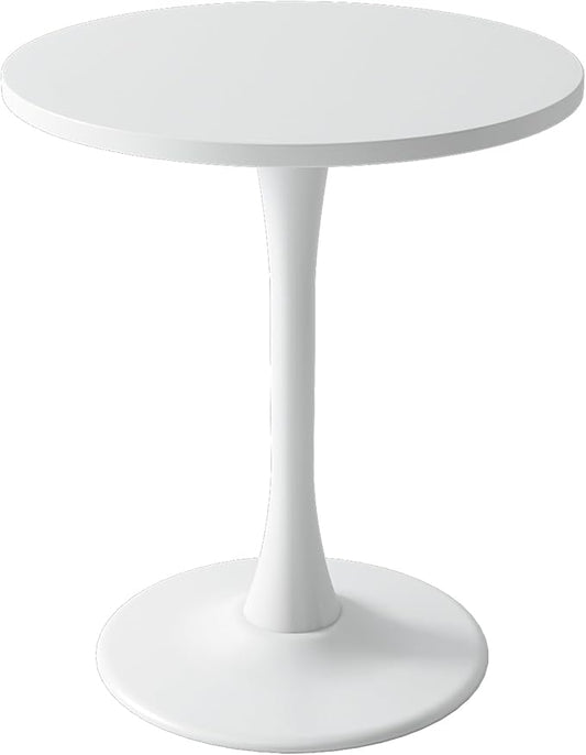 White Tulip Round Table, Modern Kitchen Dining Table, Mid Century Coffee Table for Living Room, 24 inch
