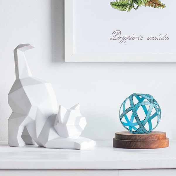 Everydecor Metal Decorative Sphere for Home Decor - Decorative Balls for Shelves, Centerpiece Bowls, Bookshelf - Decoration Orbs Accents for Living Room, Bedroom - Distressed Blue Shelf Spheres