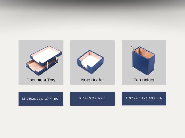 MOOGCO Bonded Set Luxury Leather Desk Pad & Desk Organization Essentials Desk Organizer Leather Desk Organizer (Tan)