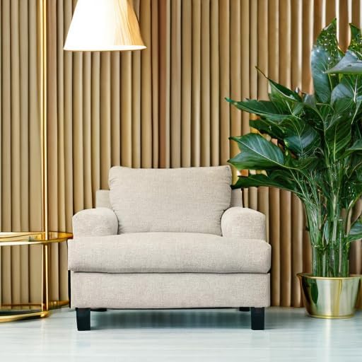 Signature Design by Ashley Soletren Contemporary Chenille Chair and a Half, Off-White