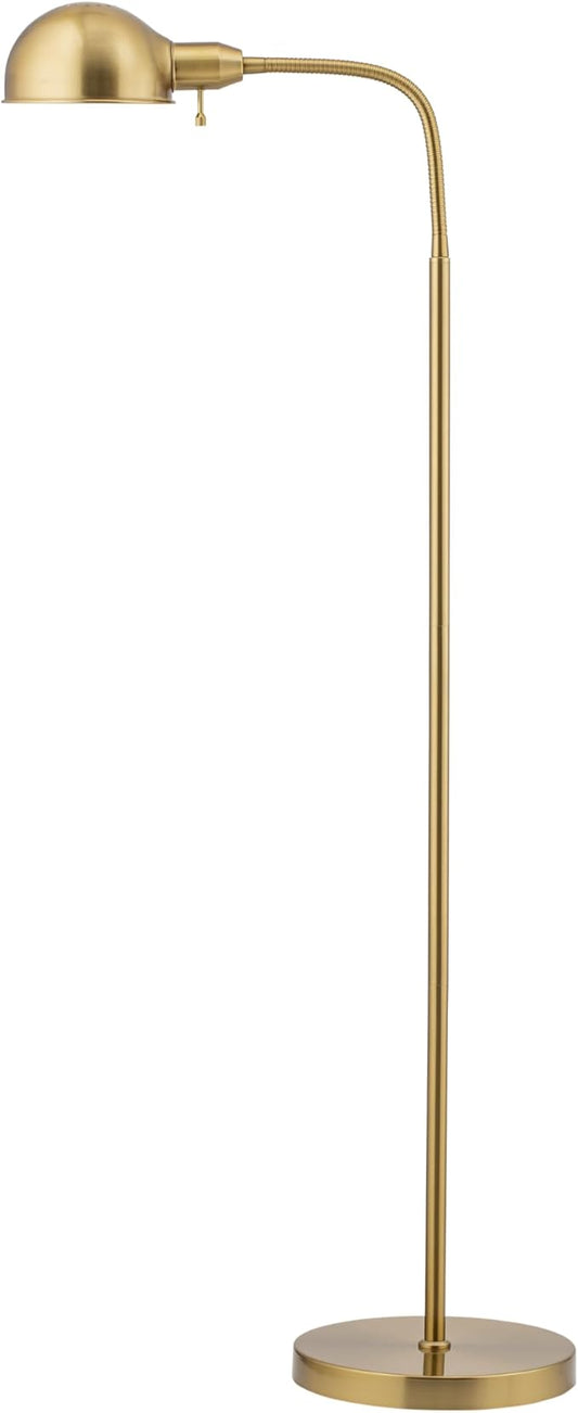 O'Bright Nova - Adjustable Floor Lamp with Flexible Gooseneck and Rotatable Shade, E26 Socket, 10-Inch Base - Ideal for Reading, Bedside, Living Room, Antique Brass