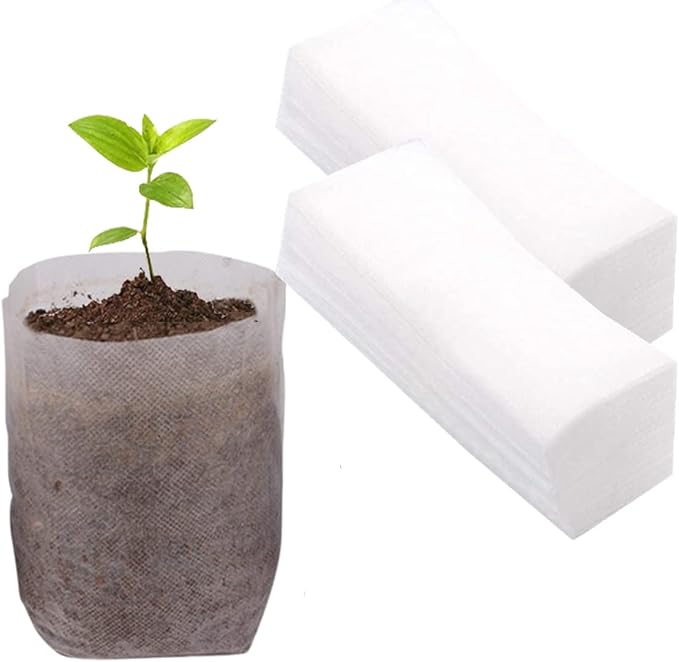 gardtree Plant Nursery Bags 6.3” x 7” 200PCS, Non-Woven Biodegradable Plant Grow Bags Fabric Seedling Starter Pots for Vegetable Flower Fruit Saplings Tree, Home Garden Supply