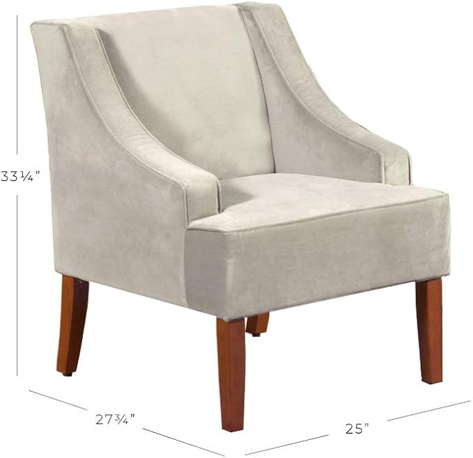 HomePop Swoop Arm Accent Chair, Velvet Grey