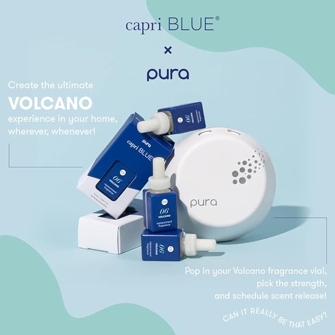 Capri Blue Pura Smart Home Plug-in Diffuser Refills – Volcano with a Tropical, Citrus Scent – Long-Lasting Aromatherapy Diffuser Refills (Pack of 2)