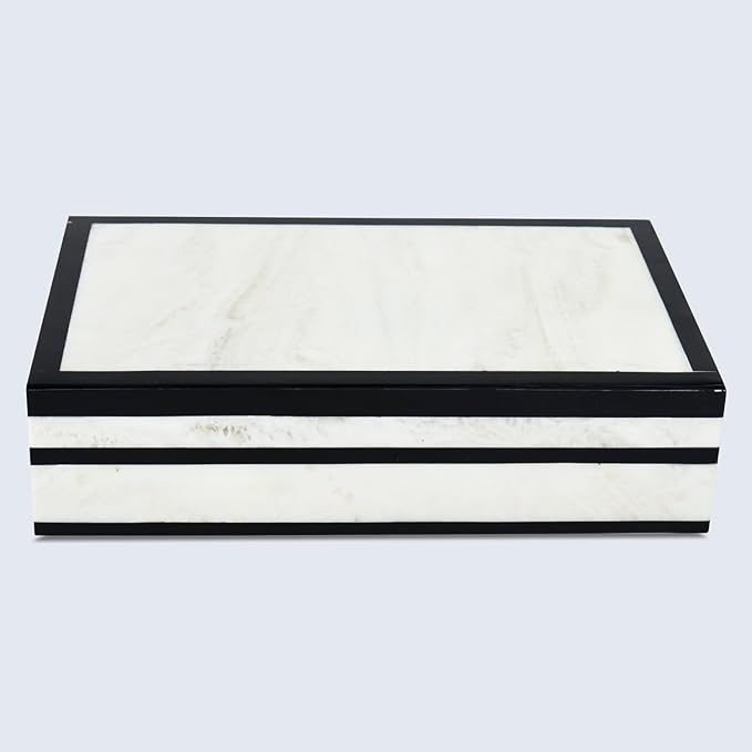 Handicrafts Home Handmade Mono Collection Decorative Jewelry Box Organizer – Keepsakes, Trinkets, and Home Decor – Antique Coffee Table Storage, Memory Box, Farmhouse Style Decor Court, 10x6x2.5