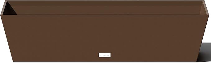 Veradek Pure Series Window Box Planter - Long Rectangular Planter for Indoor or Outdoor Windowsill/Balcony | Durable All-Weather Use with Drainage Holes | Modern Decor for Herbs, Small Plants, Flowers