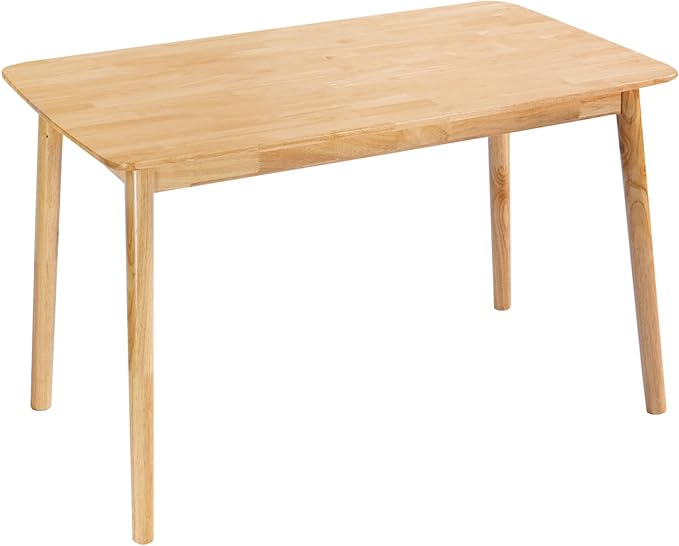 DELAVIN 47.2" Mid Century Modern Kitchen Table, Rectangular Oak Wood Dining Table for Dining Room, Living Room, Easy Assembly, Natural