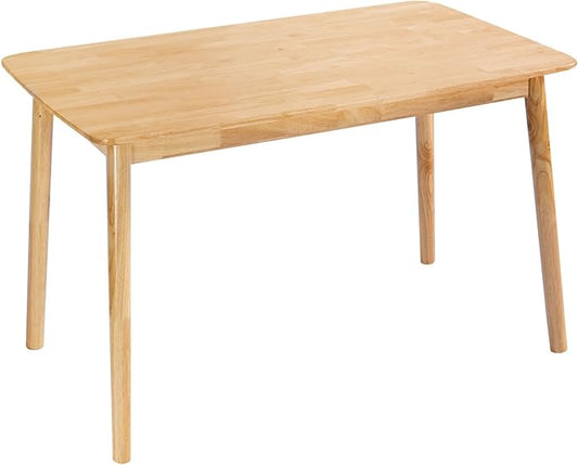 DELAVIN 47.2" Mid Century Modern Kitchen Table, Rectangular Oak Wood Dining Table for Dining Room, Living Room, Easy Assembly, Natural