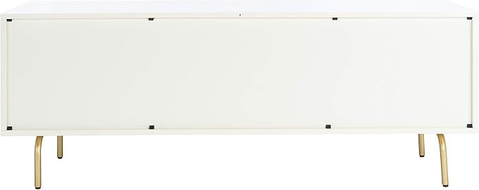 SAFAVIEH Genevieve TV Stand for up to 65" Flatscreen – Cream & White Washed Finish, Mid-Century Modern Storage Cabinet, Entertainment Media Console (MED5000D)