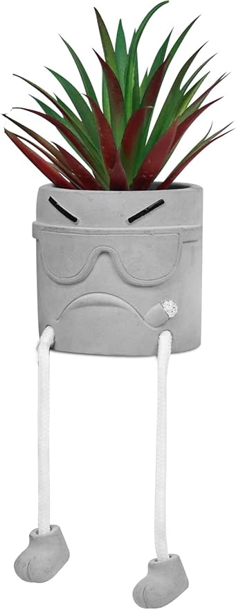 Zerzsy Artificialplant Succulents in Cement Pots with Hanging Leg, Mini Fake Plants Kitchen Shelves Decor, Bathroom Shelf Small Plants Decor, Faux Succulents for Office Wall Shelf Decorations