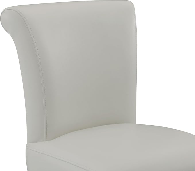 CHITA 30 Inch Counter Height Swivel Bar Stools Set of 2, FSC Certified Modern Upholstered Faux Leather Swivel Barstool Chairs with Back, Creamy Grey