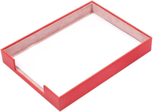 MOOGCO Leather Document Tray - Desk Organizer-Office Accessories - Desk Accessories-Office Supplies - Office Organizer - Office Gifts (RED)