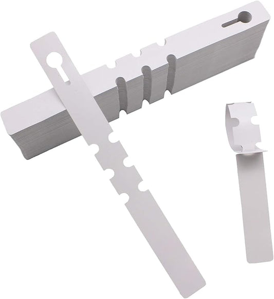 Mziart 200Pcs Plastic Plant Labels Wrap Around Tree Tags, Adjustable Nursery Garden Labels Plant Tags with Large Writing Surface, White