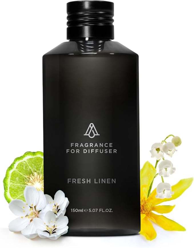 AromaPlan Hotel,Home Luxury Scents,Fresh Linen 5.07 Fl Oz (150ml) | Fragrance for Cold Air & Waterless Diffuser Oil | Home Luxury & Hotel Scent for Aromatherapy-USA Made,Bigger Bottle & Longer Lasting