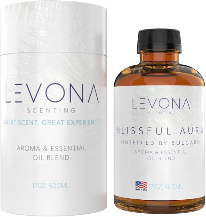 Levona Scent Essential Oils for Diffuser: Blissful Aura with Notes of Amber, Musk & Jasmine - Home Luxury Scents for Hotel - Fragrance Oil - 500 Ml Essential Oil