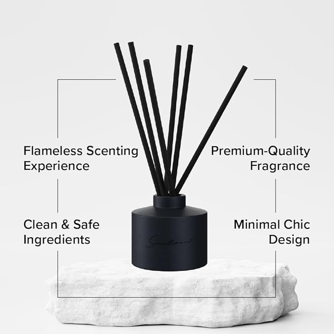 Day Dream Reed Diffuser - Black Ceramic | 100ml | Long-Lasting Home Fragrance | Includes Reed Sticks & 120ml Day Dream Reed Diffuser Oil