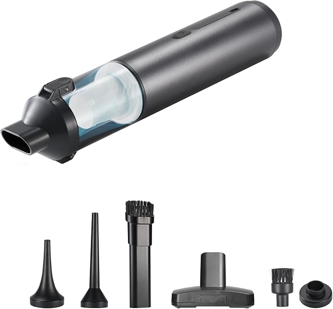 Mini Car Vacuum Cleaner, USB Charging, 4-in-1 Portable Handheld Cordless Vacuum Cleaner, 16,000pa Suction, 2 Suction Modes for Car, Home and Pet Hair