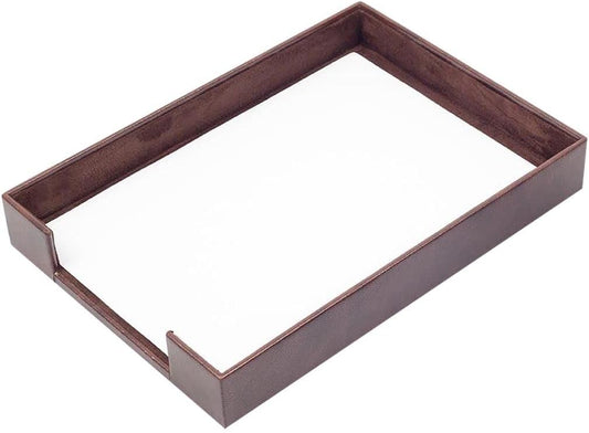 Leather Document Tray - Desk Organizer-Office Accessories - Desk Accessories-Office Supplies - Office Organizer - Office Gifts (Brown)