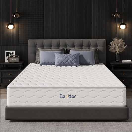 10 Inch Queen Hybrid Mattress, Charcoal Cooling Gel Memory Foam Mattress in a Box,Pocketed Springs for Isolate Motion, Pressure Relief, CertiPUR-US Certified, Support Comfort
