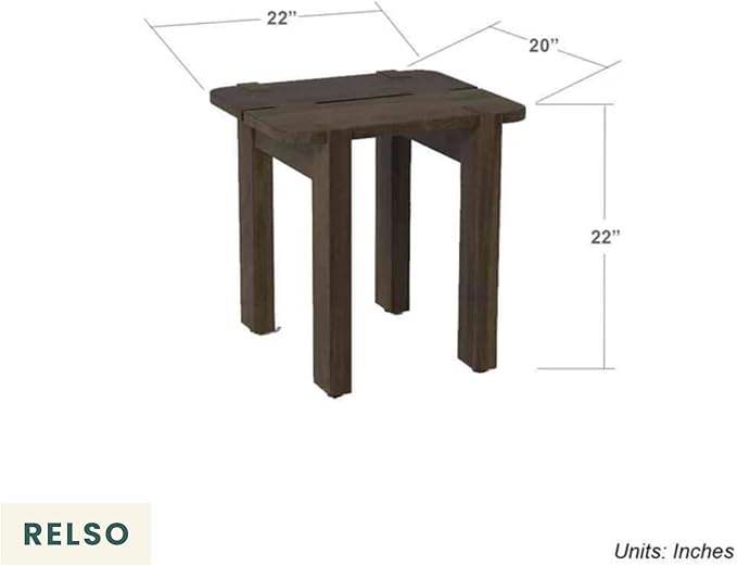 Mocha Mango Wood Accent Table - Handcrafted Coffee Finish Side Table for Living Room, Bedroom, Entryway, Patio, Pool | Small Sofa Shelf, Plant Stand, Nightstand | Outdoor & Indoor use | Easy Assembly