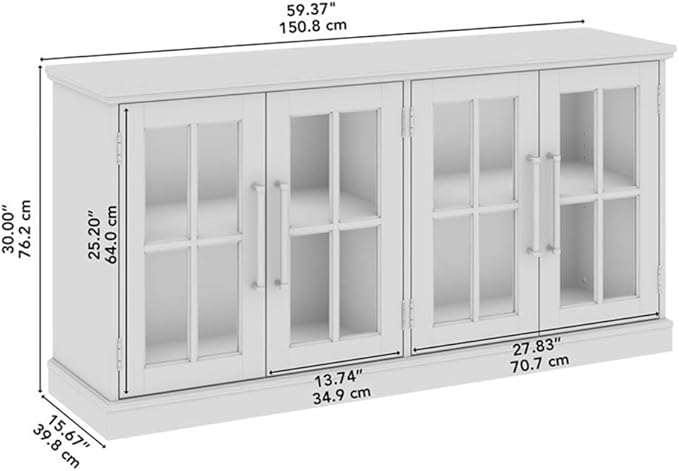 Bush Furniture Westbrook 60W TV Stand for 75 Inch TV in Vintage Black/Restored Tan Hickory | Living Room Entertainment Center with Storage