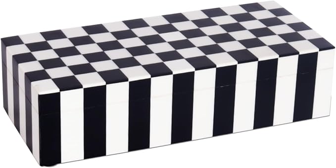 Handicrafts Home Handmade Puzzle Collection Decorative Jewelry Box Organizer – Keepsakes, Trinkets, and Home Decor – Antique Coffee Table Storage, Memory Box, Farmhouse Style Decor Check, 10x4.5x2.5