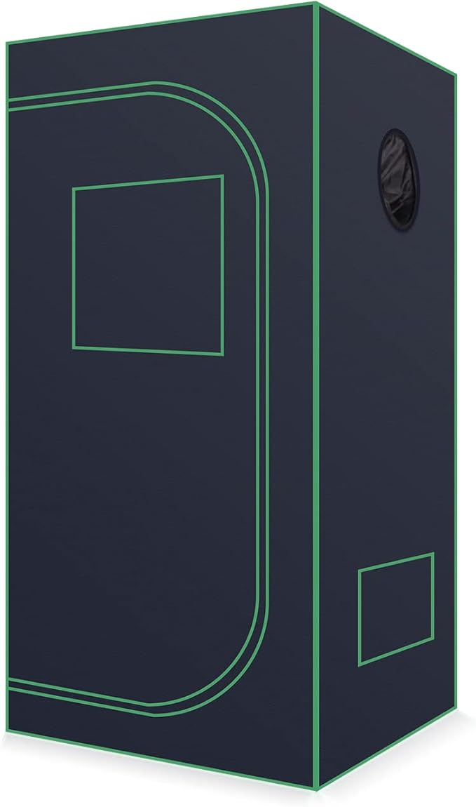 24''x24''x48'' Grow Tent Hydroponic Higher Density 600D Mylar Reflective Indoor Plant Greenhouse with Observation Window and Removable Floor Tray for Flora Vegetables Flower