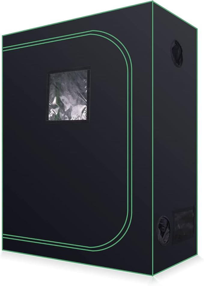 48''x24''x60'' Grow Tent Hydroponic Higher Density 600D Mylar Reflective Indoor Plant Greenhouse Growing with Observation Window and Removable Floor Tray for Flora Vegetables Flower