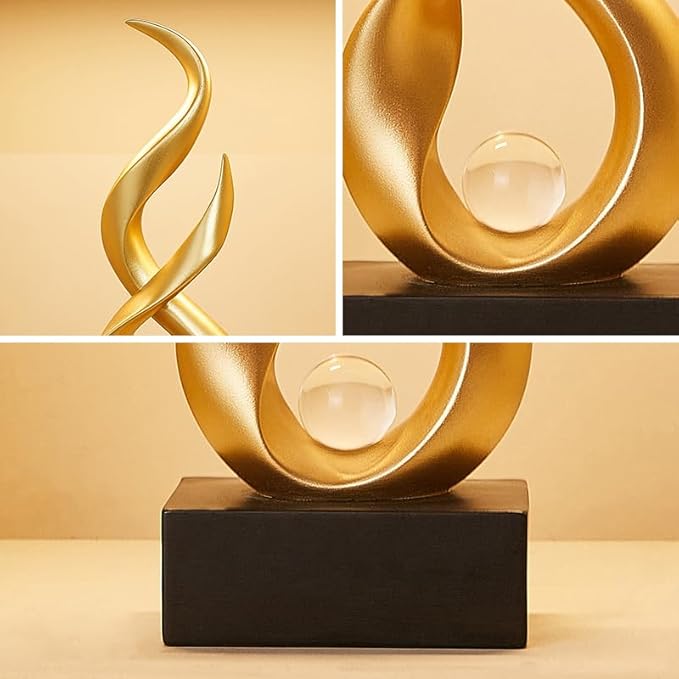 Modern Abstract Art Table Decoration,Resin Gold Statue Modern Ornaments for Living Room Great Gift Idea Home Decor 5 * 2.5 * 10.5 inch,Collectibles