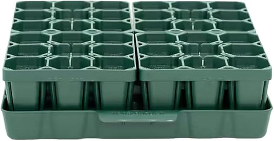 Vego garden Seedling Suite Products, 4 Pack Standard Seedling Trays with 10" x 10" Bottom Watering Trays