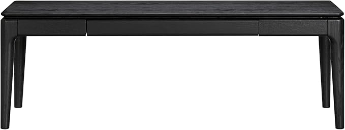 NTC Mingle Modern Wooden Rectangle Coffee Table with Hidden Drawer – Waterproof & Heat Resistant, Burnt Black