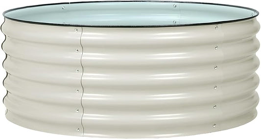 Aoodor 17" Tall 42" Metal Raised Garden Bed, Outdoor Planter Box and Raised Garden Kit for Vegetables, Flowers, Tomatoes Carrots and Herbs, Beige