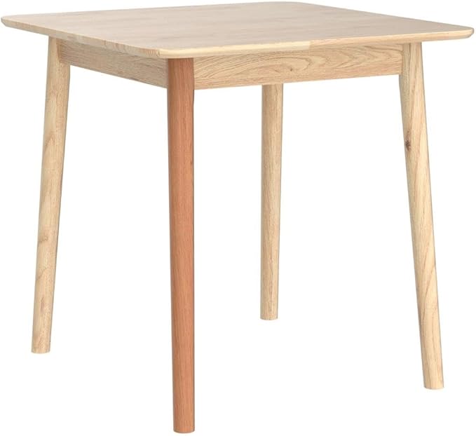 Livinia Aslan 29.5" Malaysian Oak Square Wooden Dining Table/Small Solid Wood Kitchen Desk (Natural Oak)