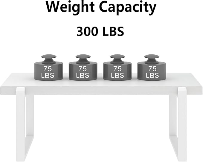 EXCEFUR Small Coffee Table, Modern Minimalist Wood and Metal Center Table for Living Room, Rustic Cocktail Tea Table for Office, White Oak, 44 Inch