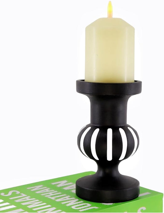 Wooden Candle Holders Pillar,Vintage Seaside Pillar Stand for Dining Table Centerpiece, Coffee Table, Mantel, Or Any Table Top，Free Standing Farmhouse Candle Holders.