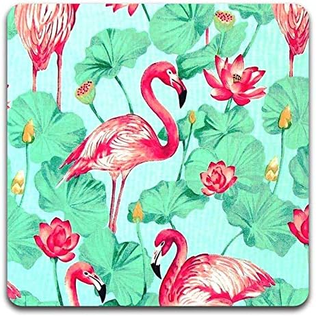 Tropical Flamingo Square Coaster Set - Made of Recycled Rubber - Set of 4