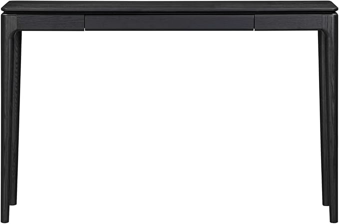 NTC Mingle Modern Wooden Rectangle Console Table with Hidden Drawer – Waterproof & Heat Resistant, Burnt Black