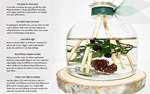 LOVSPA Reed Diffuser Set, Winter Forest Pine Scented Oil Diffuser with Sticks and Wooden Coaster, Bathroom Shelf Decor Made with Real Botanicals, USA Made