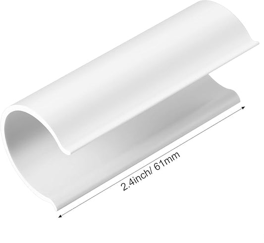 Jetec 64 Pieces Pool Cover Clamps for Above Ground Pools PVC Pipe Clips for Greenhouses, Row Covers, Shelters, Bird Protection, 2.4 Inches Long(1/2 Inch,White)