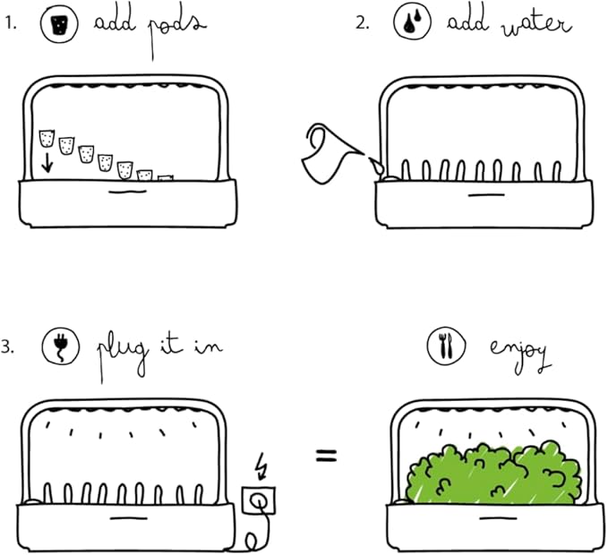 Click & Grow Indoor Herb Garden Kit with Grow Light | Easier Than Hydroponics Growing System | Smart Garden for Home Kitchen Windowsill | Vegetable & Herb Garden Starter Kit with 9 Plant pods, White