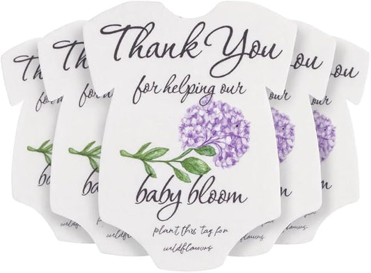 Plantable Onesie Seed Paper – 5 Hydrangea Baby Shower Favors for Guests with Wildflower Seeds, Baby Shower Gifts for Guest