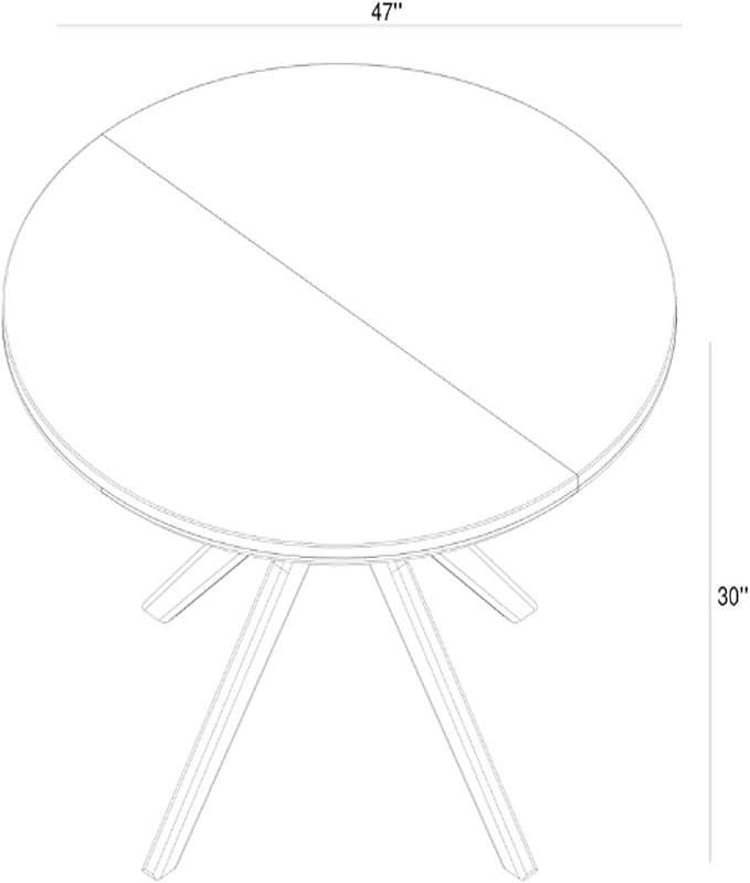 Plank+Beam Verso Round Dining Table, 47 Inch Solid Wood Kitchen & Dining Room Table, Minimalist Table for Dining Room, Kitchen Dinner Table, Coastal White