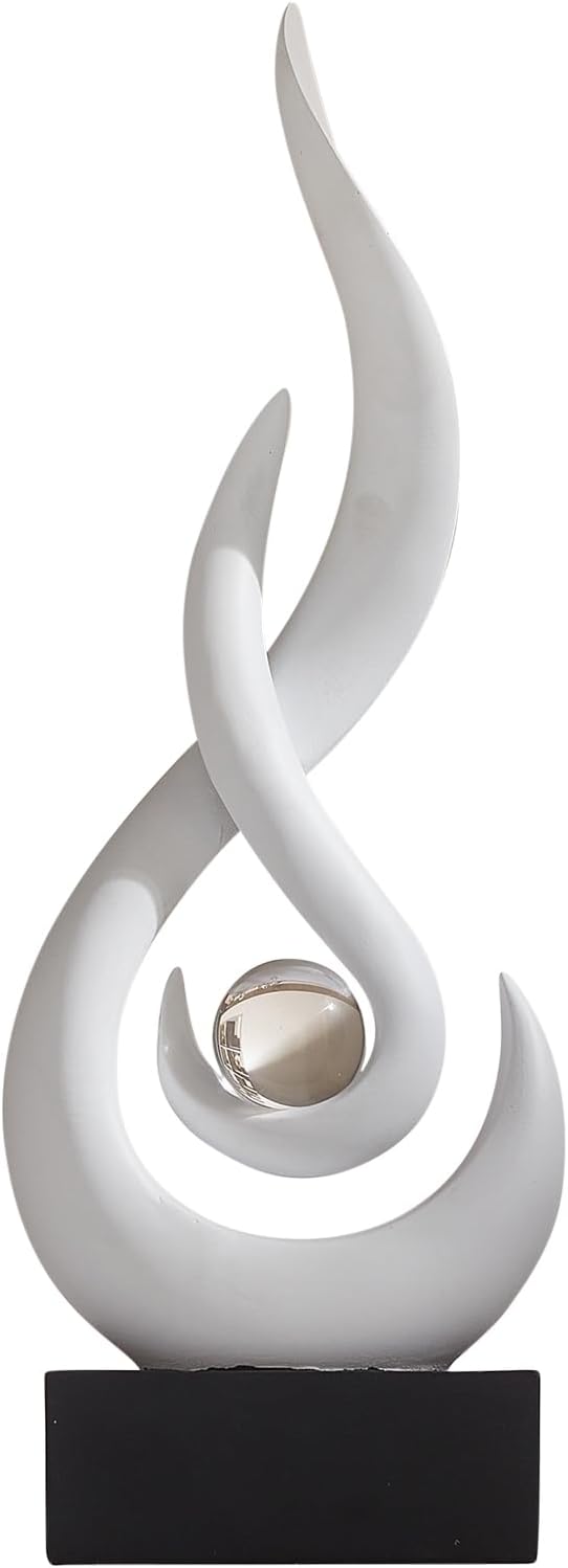 Modern Abstract Art Table Decoration,Resin Gold Statue Modern White Ornaments for Living Room Great Gift Idea Home Decor 5 * 2.5 * 10.5 inch,Home Collectibles