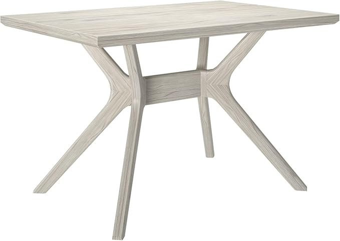 Plank+Beam Verso Rectangular Dining Table, 48 Inch Solid Pine & Rubberwood, Coastal White